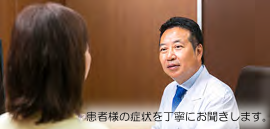 患者さまの症状を丁寧にお聞きします